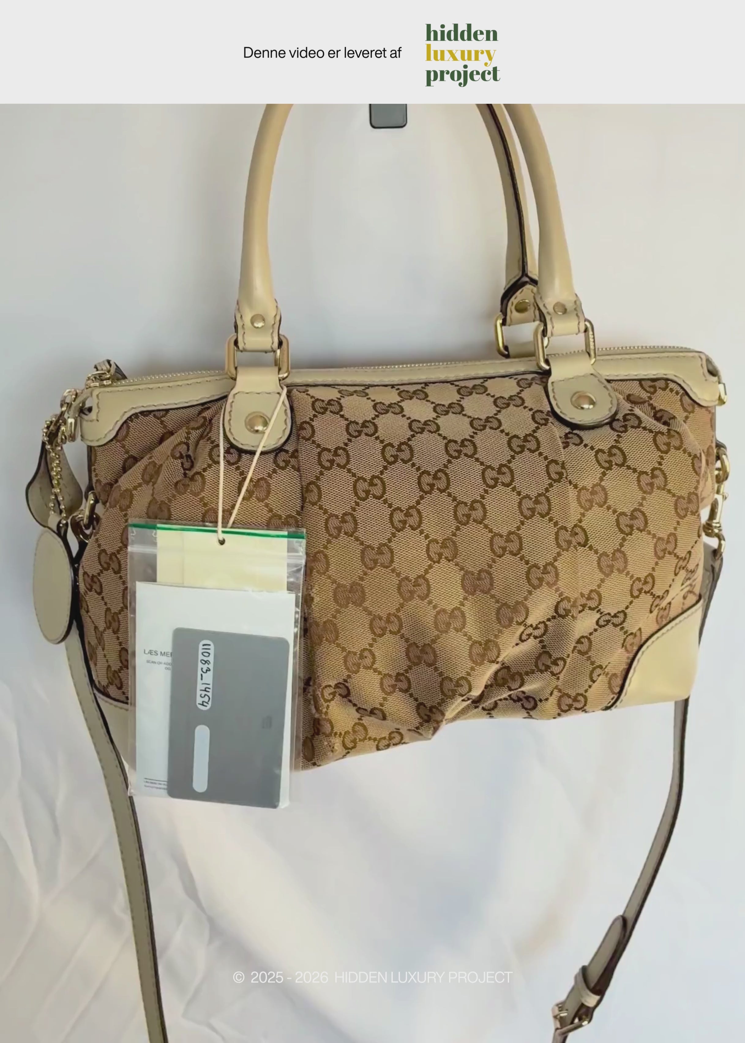 Preloved | Gucci GG Monogram Håndtaske & Crossbody med Hvid Læder