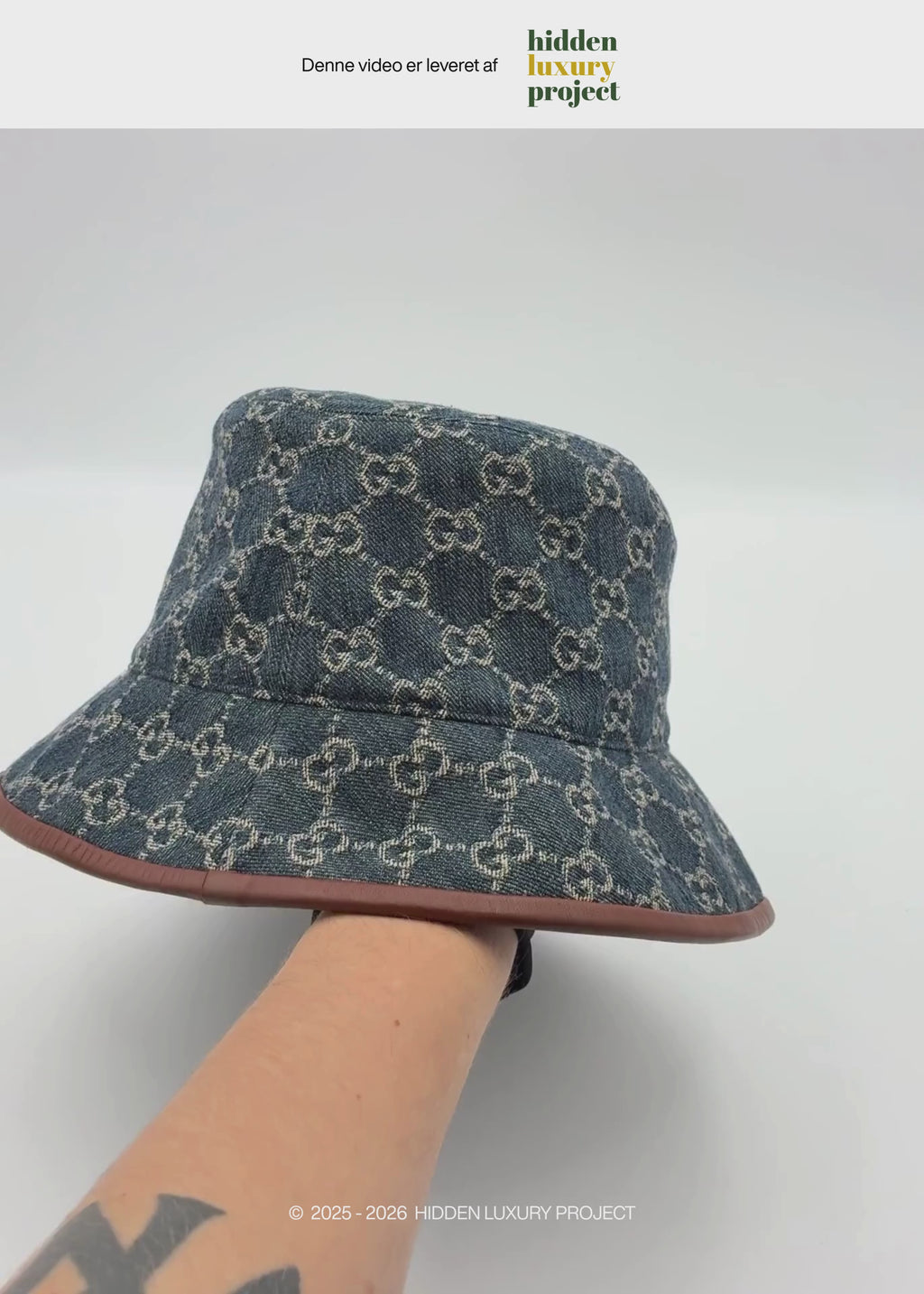 Preloved | Gucci GG Monogram Bøllehat i Denim Canvas