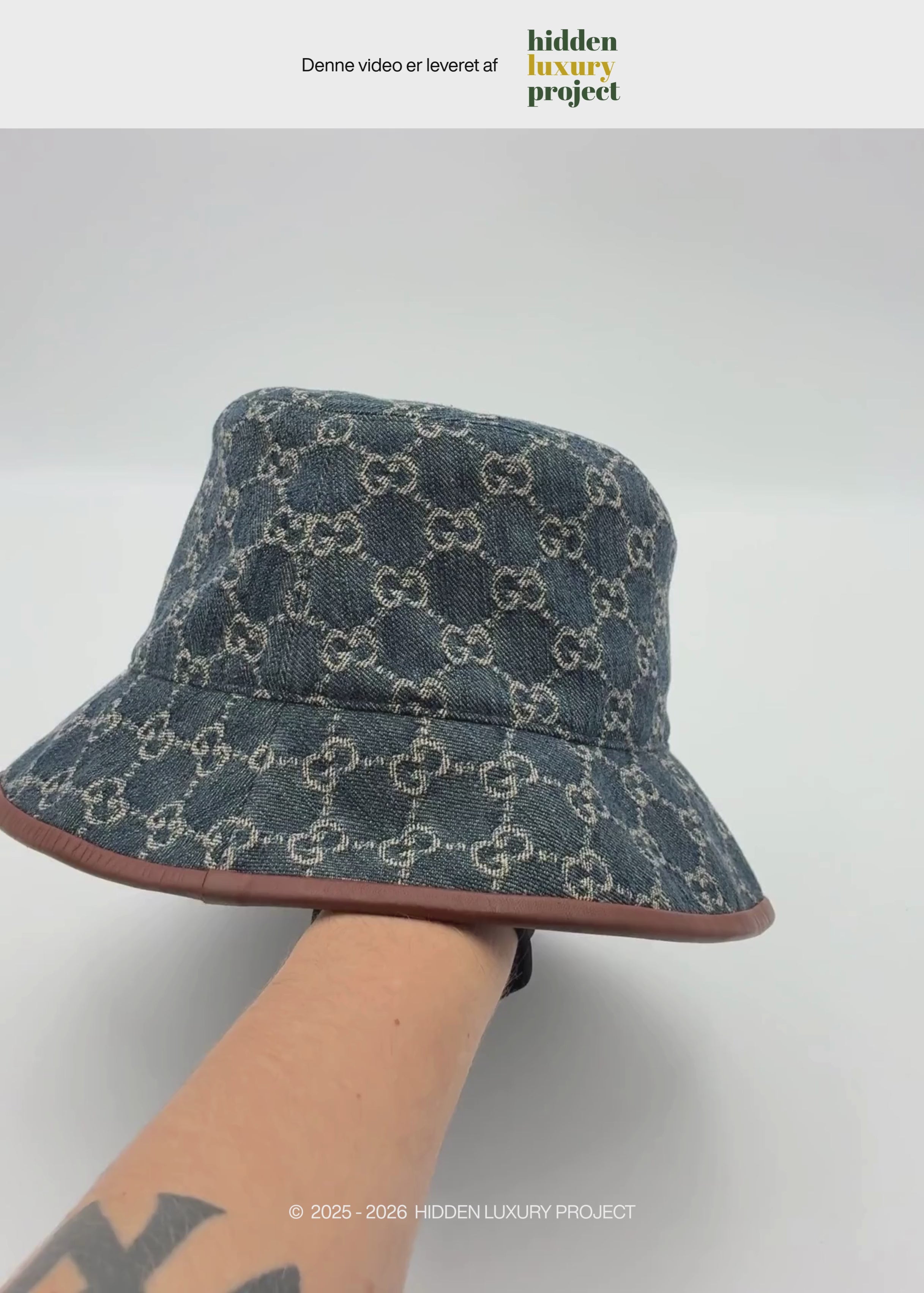 Preloved | Gucci GG Monogram Bøllehat i Denim Canvas