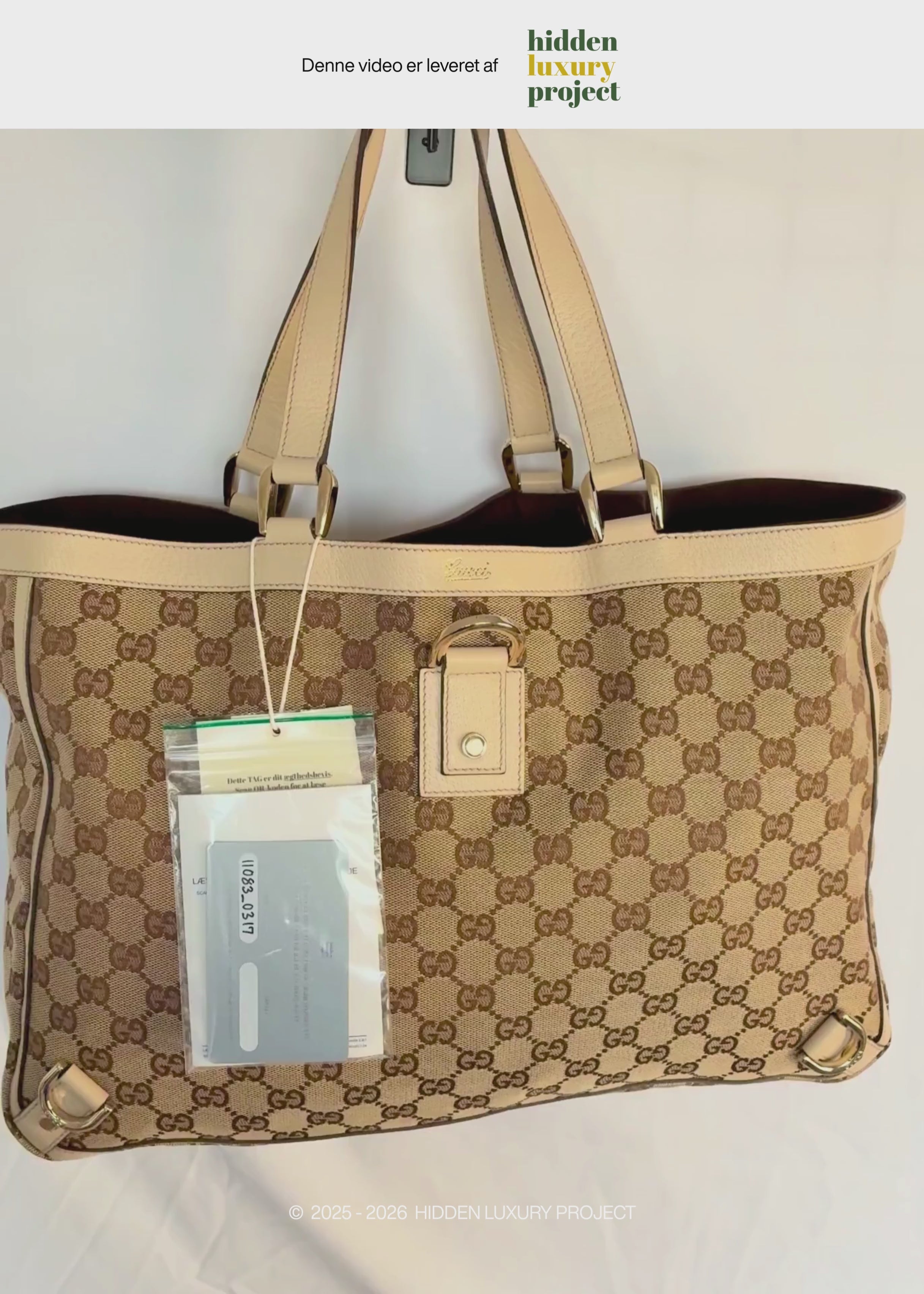 Preloved | Gucci GG Monogram Totebag Abbey med Hvid Læder