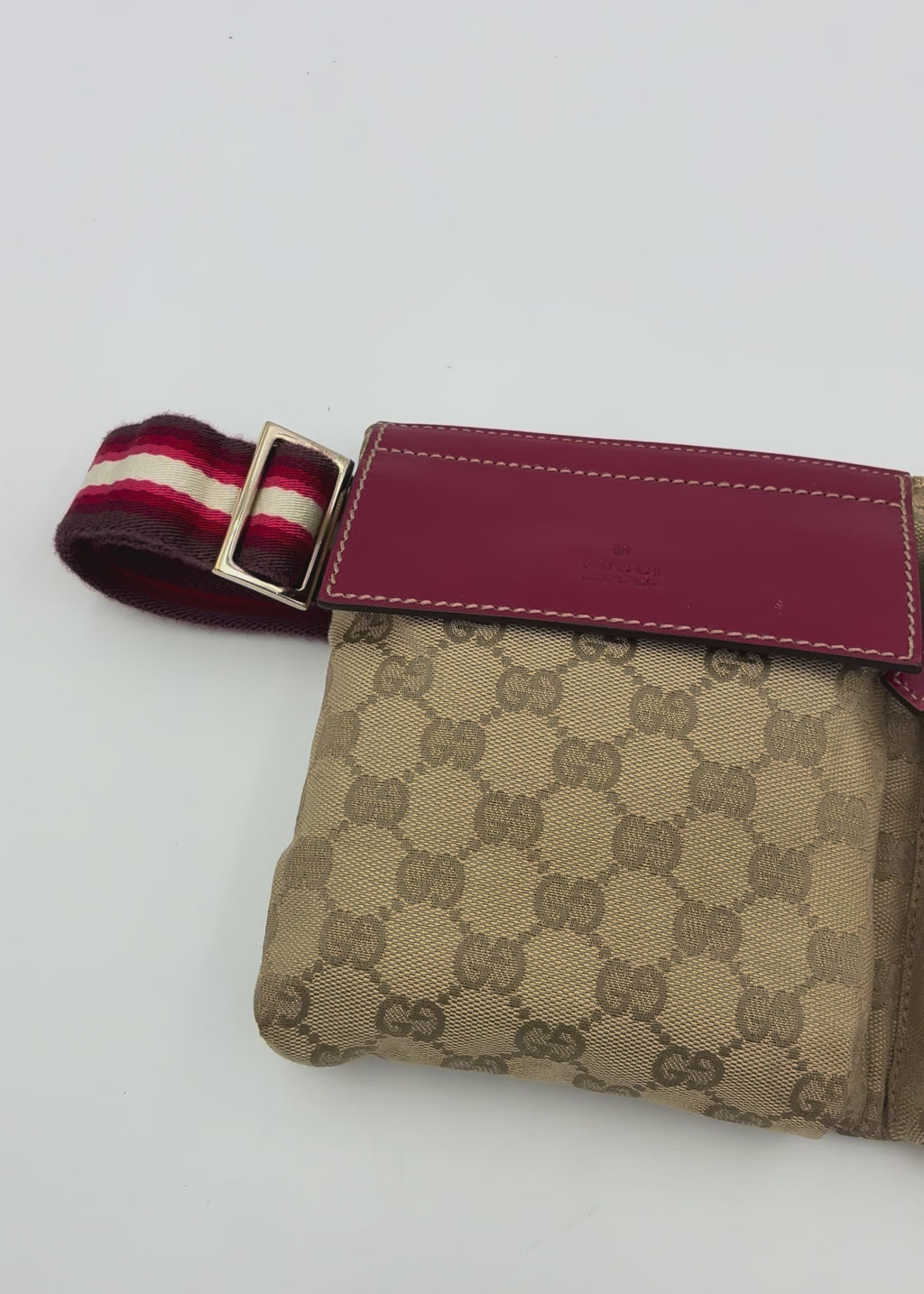 Preloved | Gucci GG Monogram Bæltetaske i Bordeaux Canvas