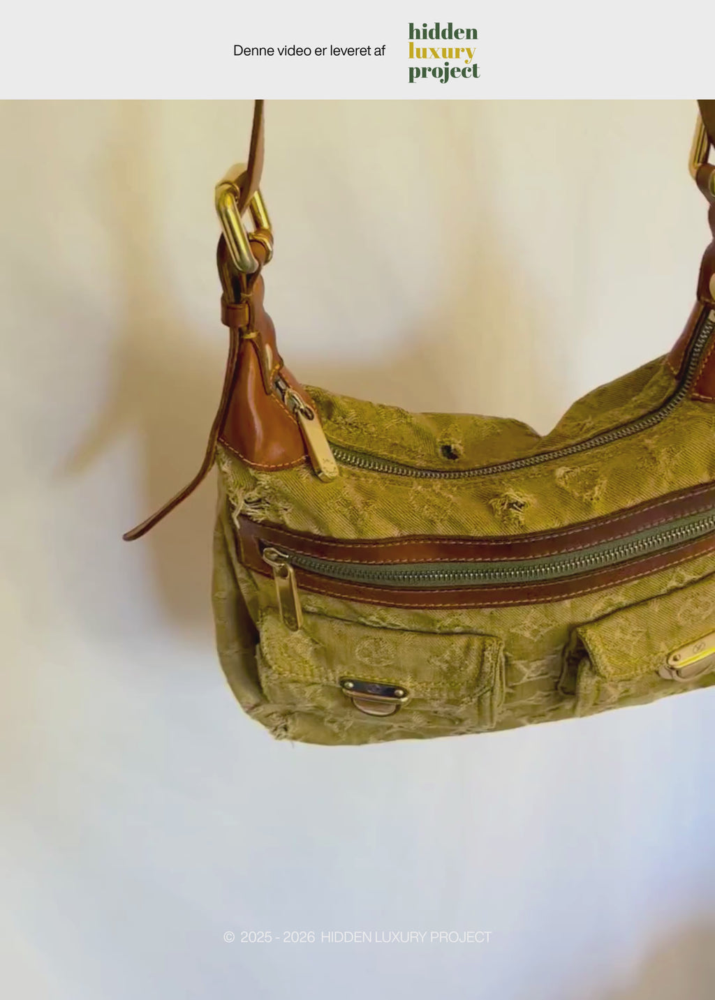 Preloved | Louis Vuitton Monogram Denim Baggy PM Crossbody i Grøn Gul Lichen Canvas