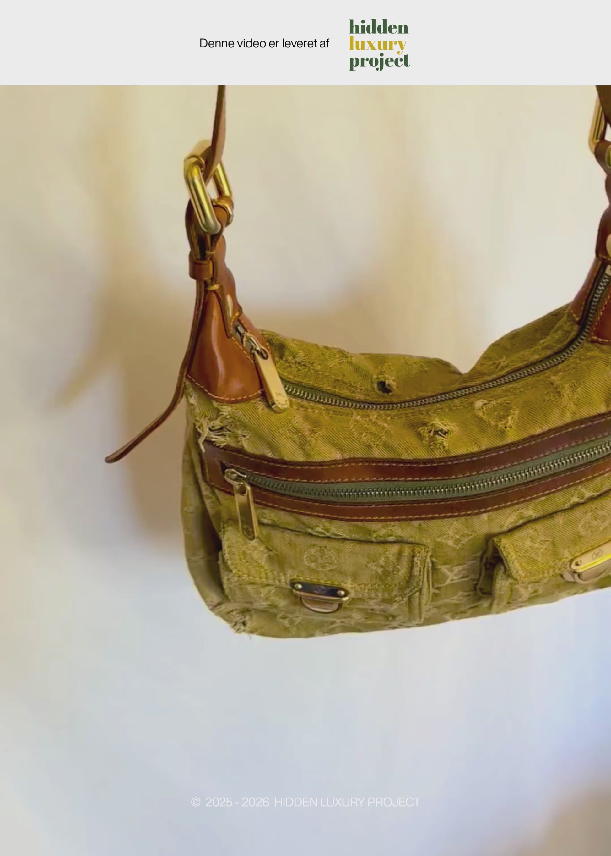 Preloved | Louis Vuitton Monogram Denim Baggy PM Crossbody i Grøn Gul Lichen Canvas