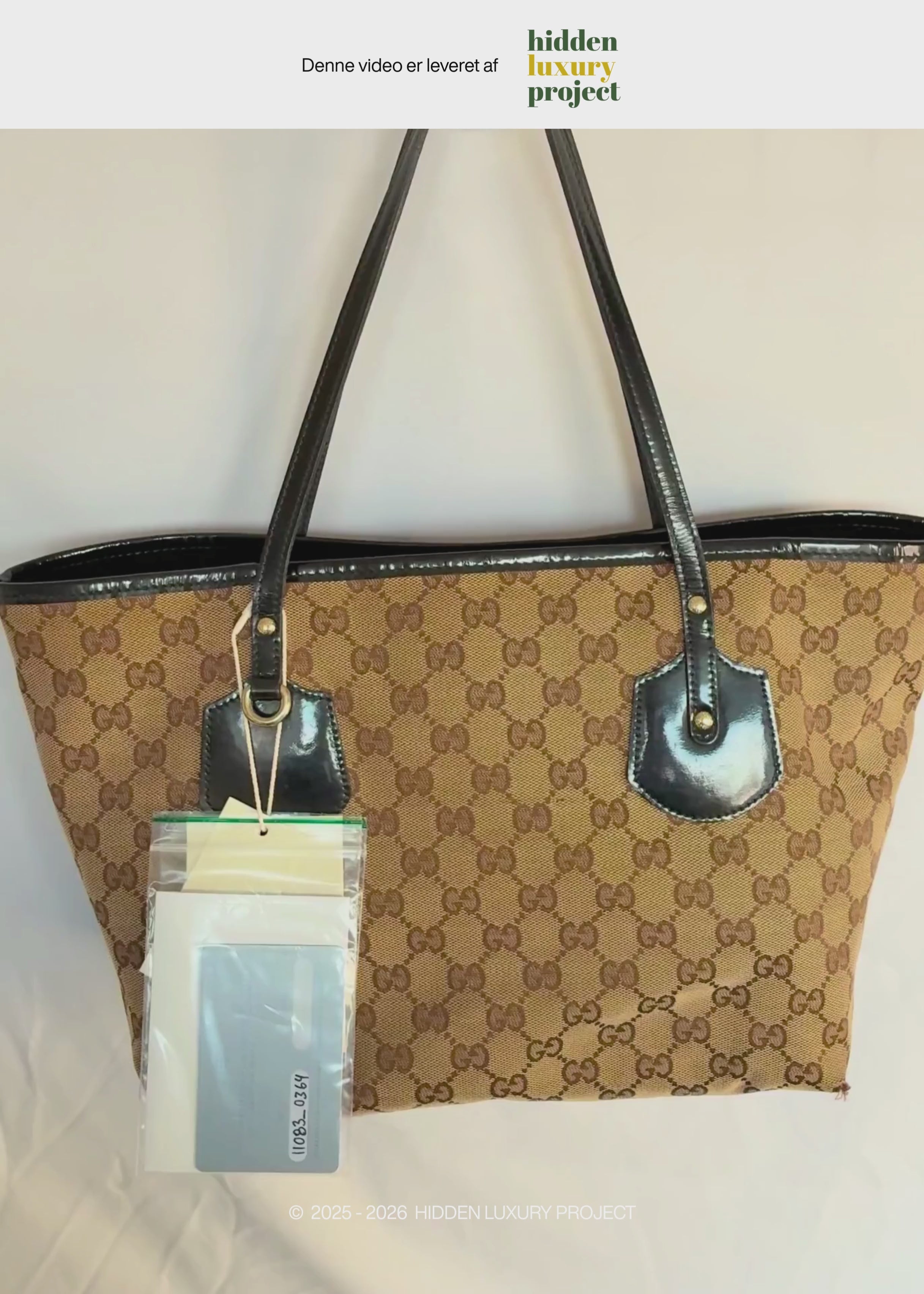 Preloved | Gucci GG Monogram Totebag med Sort PVC Læder