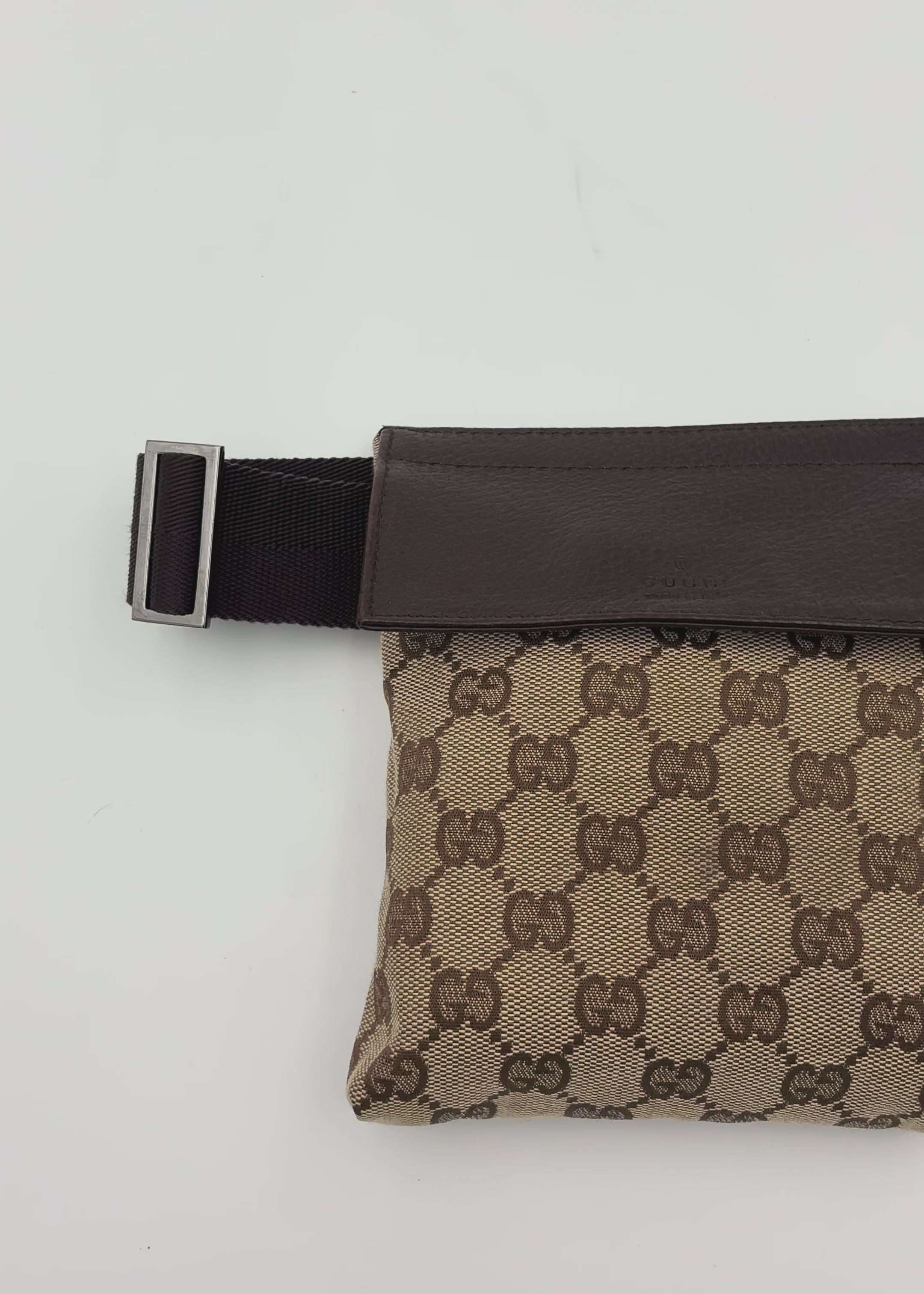 Preloved | Gucci GG Monogram Bæltetaske i Brun Canvas