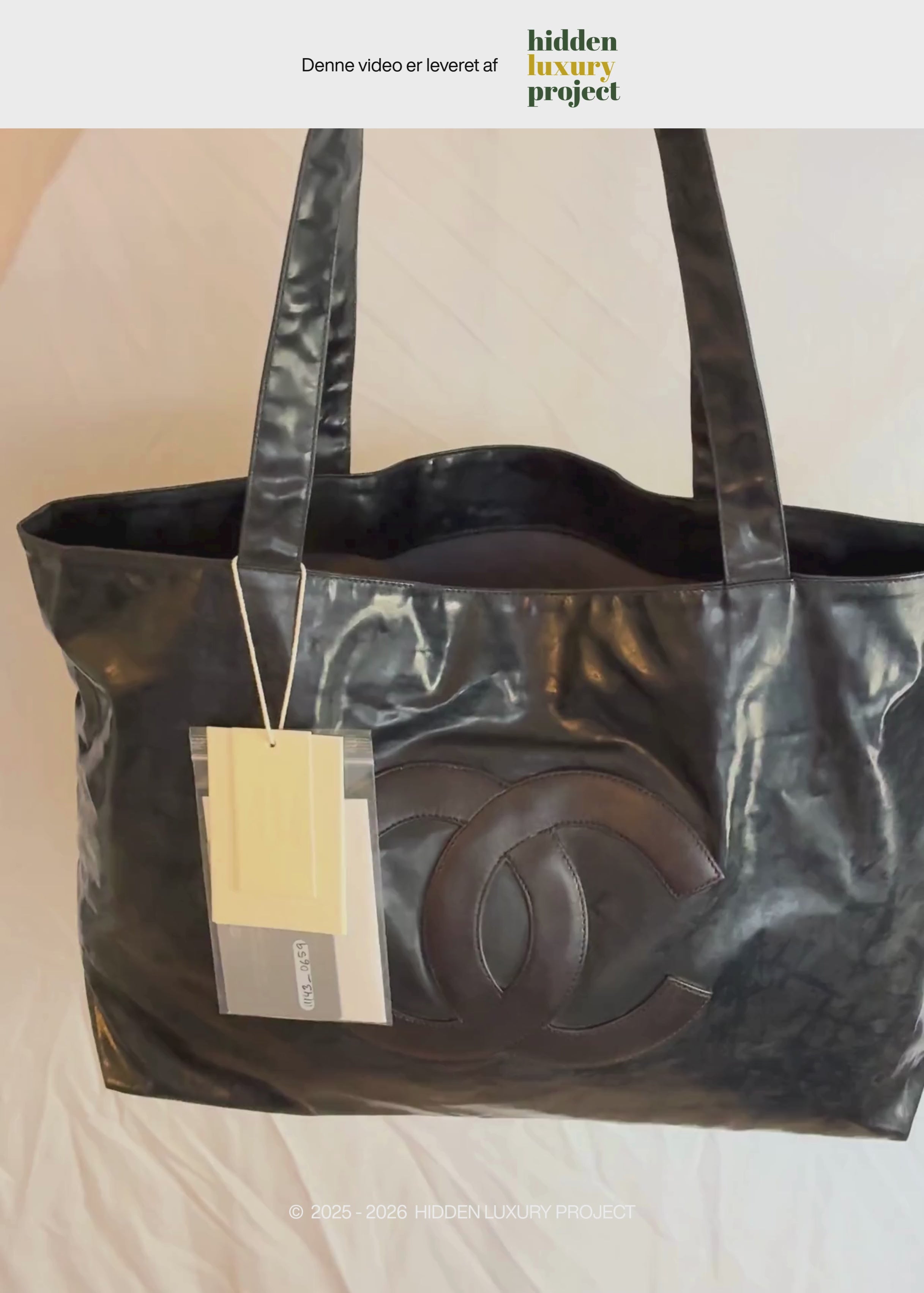 Chanel CC Totebag Sort i PVC med Læder Logo