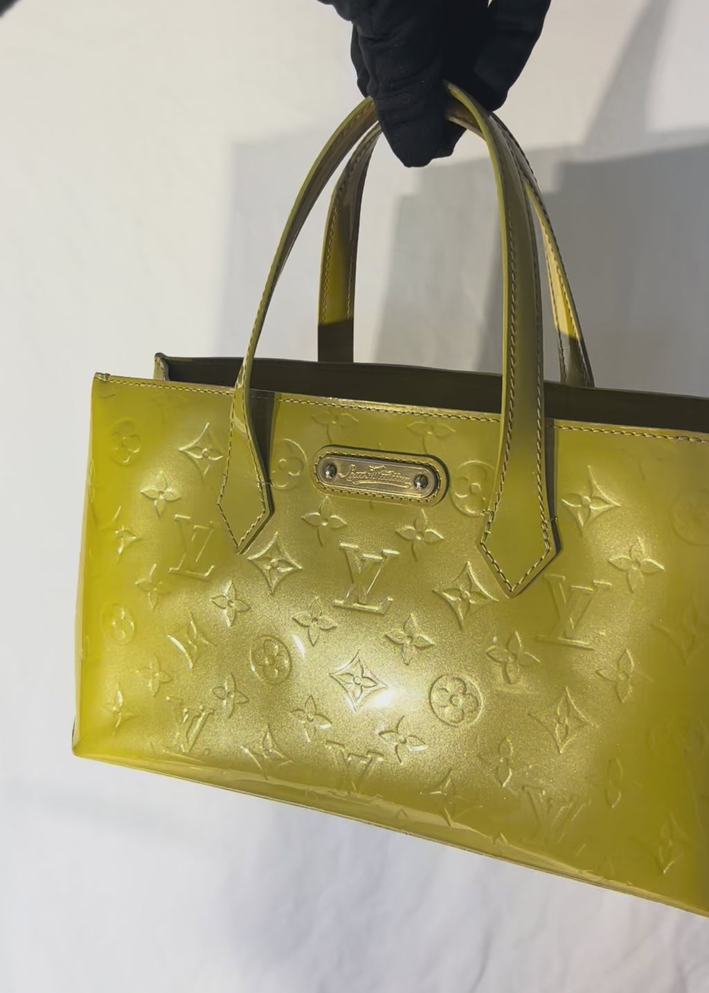 Preloved | Louis Vuitton Monogram Vernis Wilshire PM Totebag i Gul