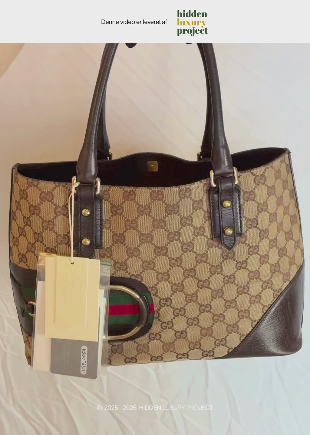 Preloved | Gucci GG Monogram Totebag D-Ring med Brun Læder