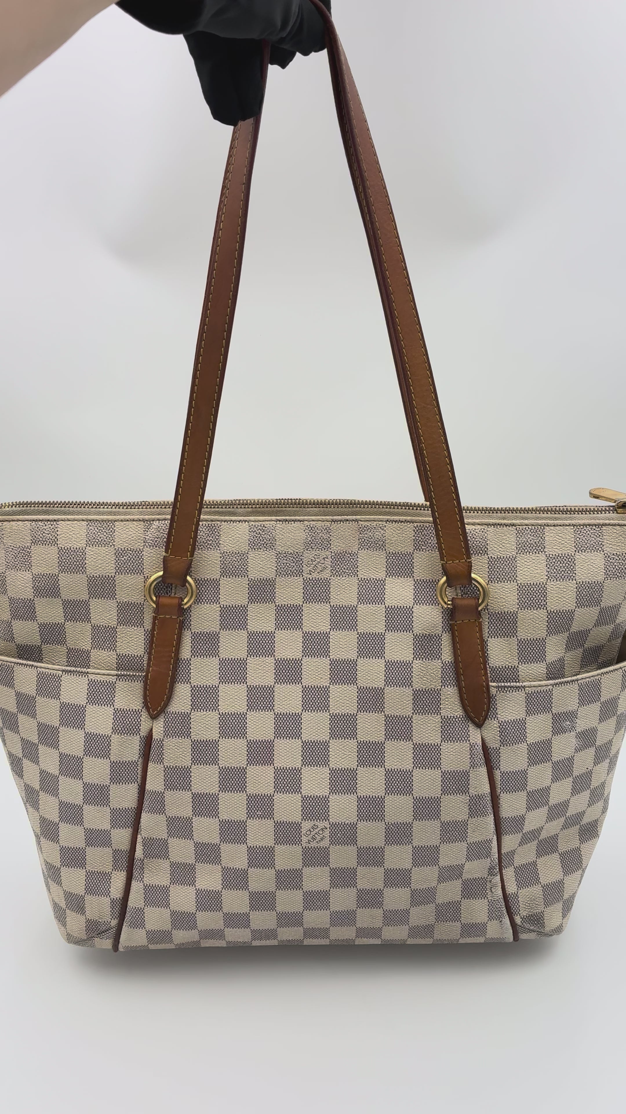 Preloved | Louis Vuitton Monogram Totebag Totally GM Damier Azul Hvid