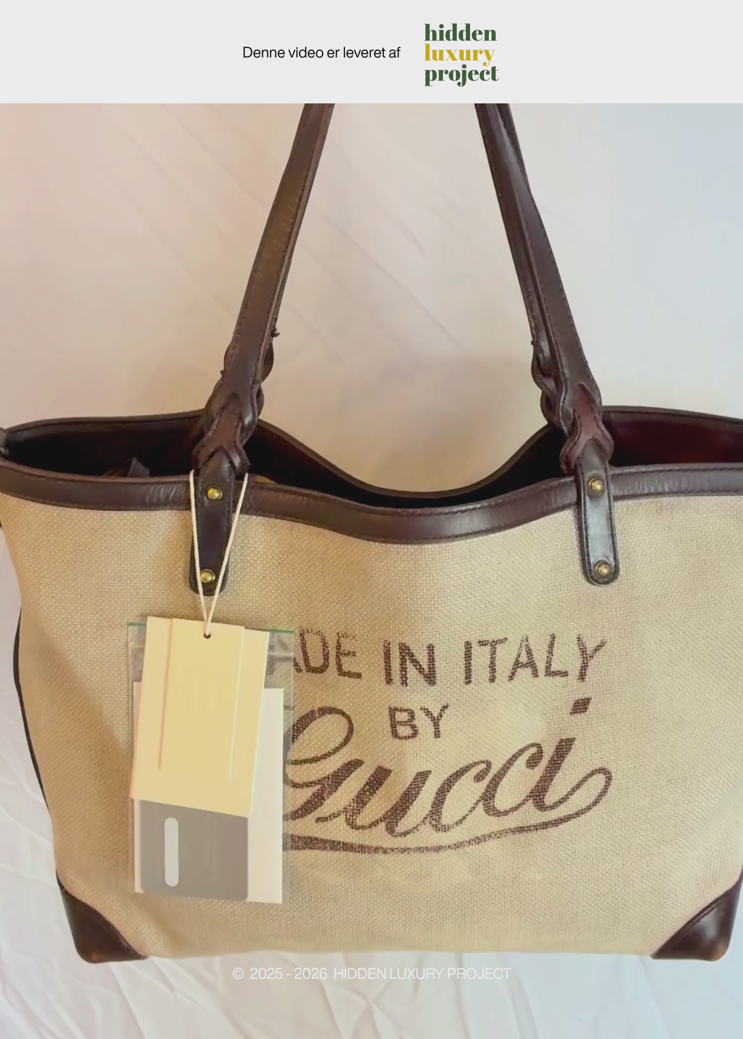 Preloved | Gucci GG Hvid Canvas Totebag 'Made In Italy' med Pouch