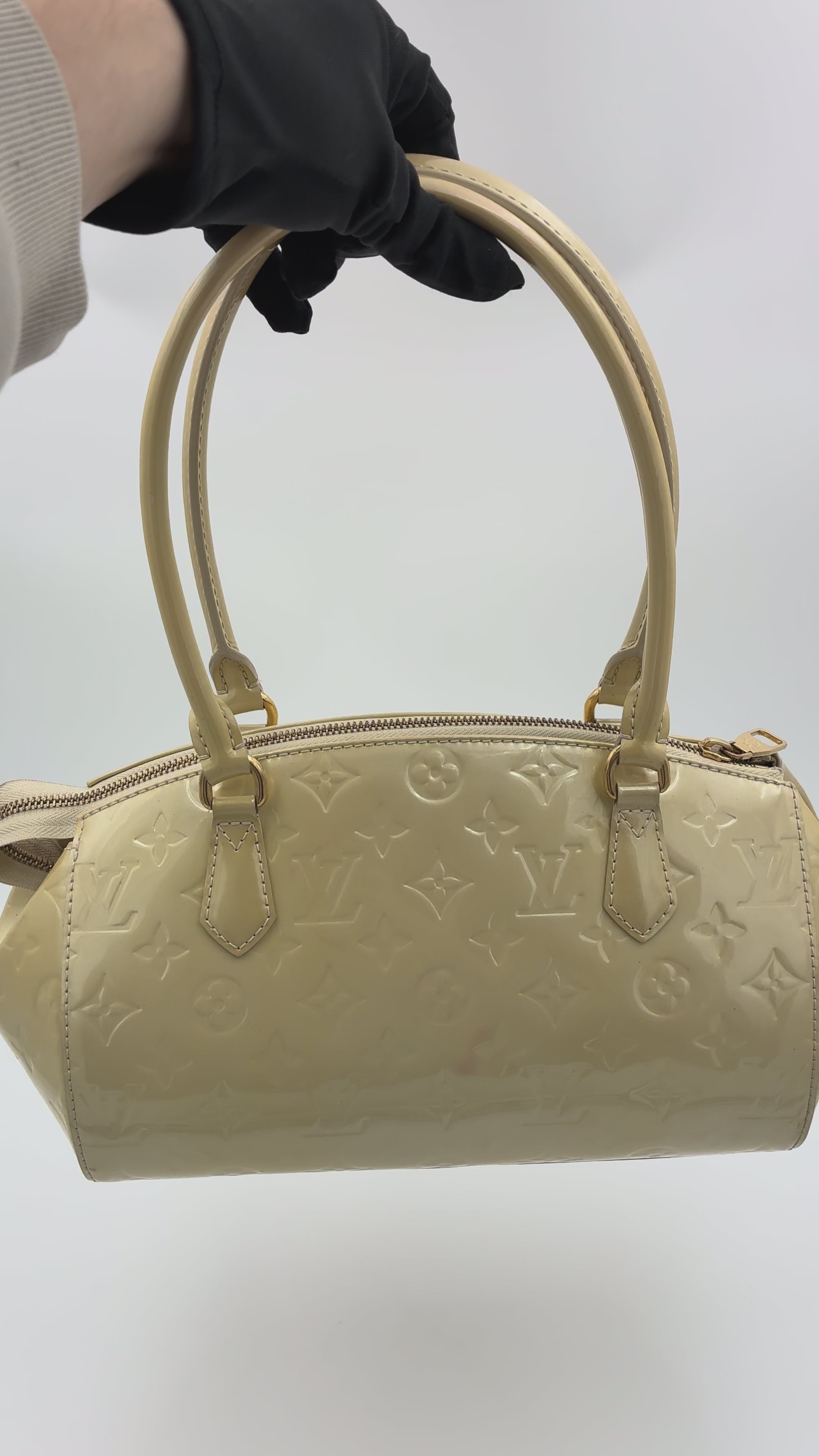 Preloved | Louis Vuitton Monogram Vernis Sherwood PM Håndtaske i Beige