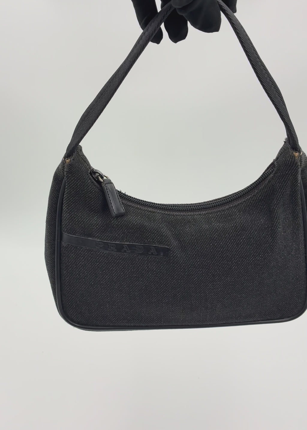 Preloved | Prada Sport Hobo Pochette i Grå Uld