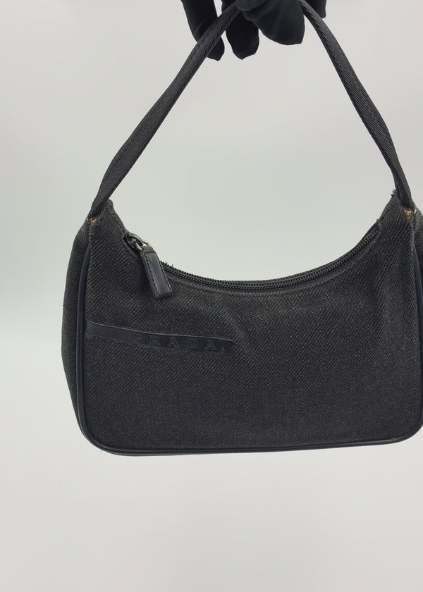 Preloved | Prada Sport Hobo Pochette i Grå Uld