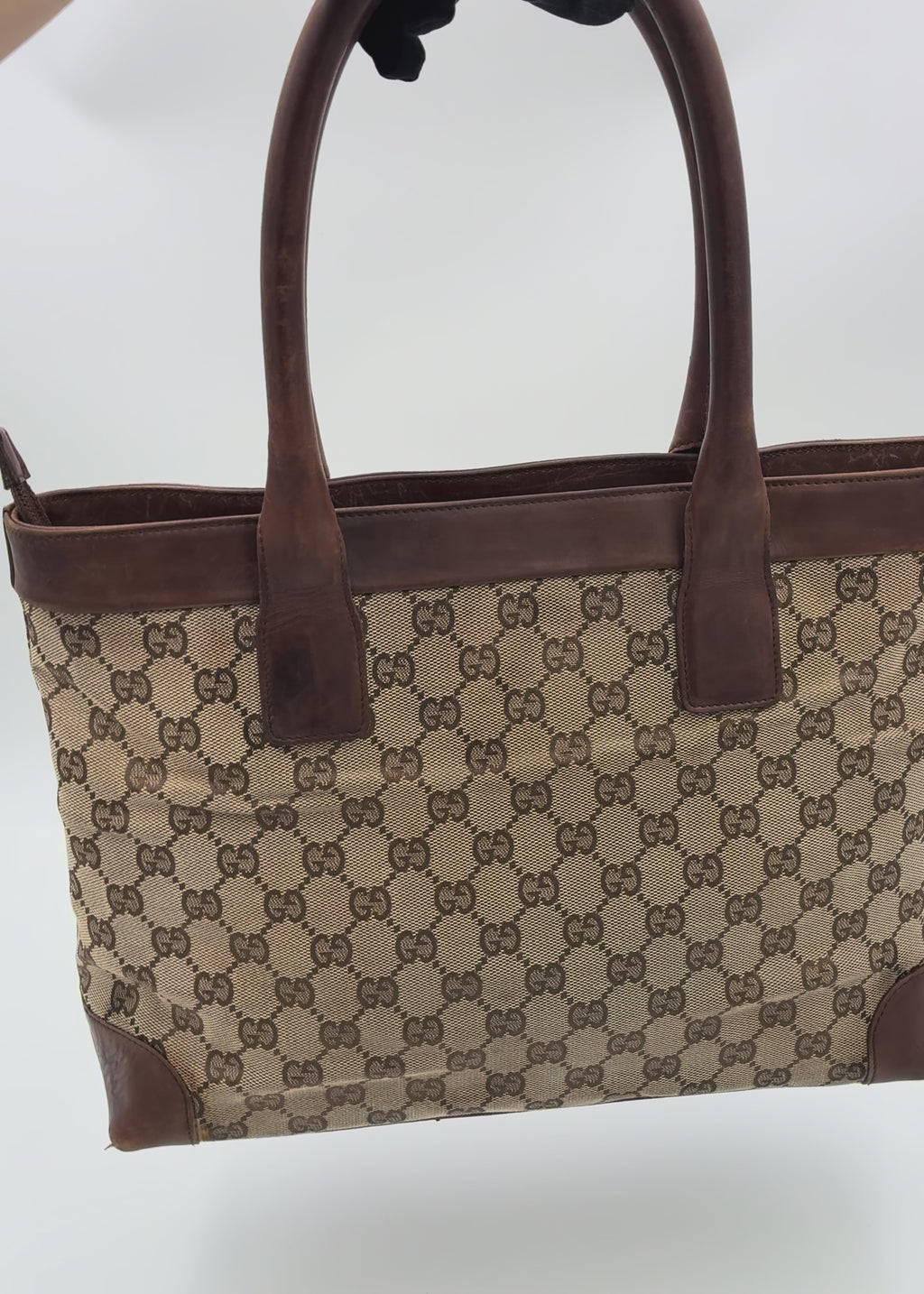 Preloved | Gucci GG Monogram Totebag Håndtaske i Brun Canvas