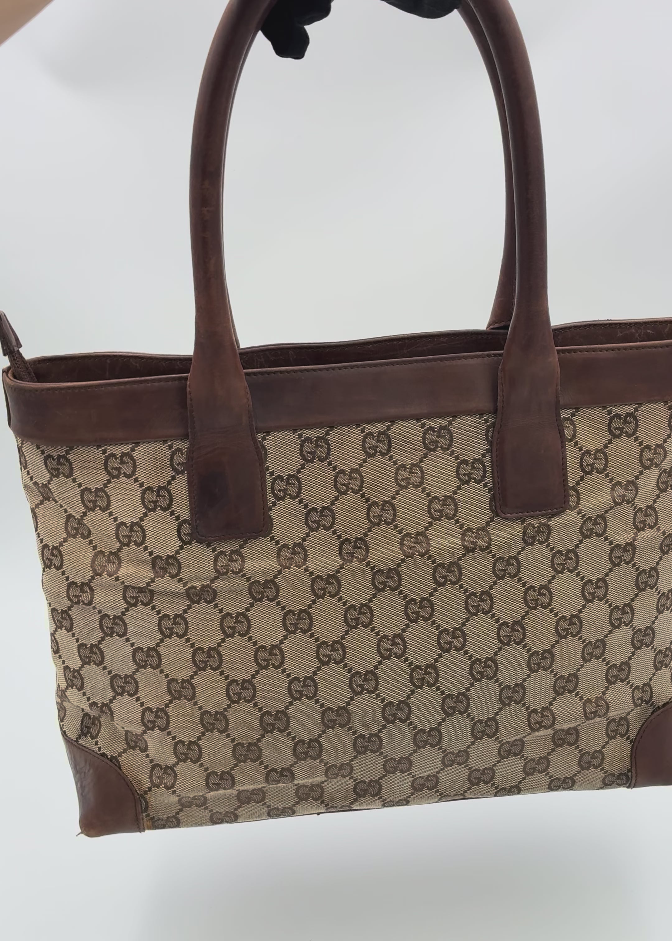 Preloved | Gucci GG Monogram Totebag Håndtaske i Brun Canvas