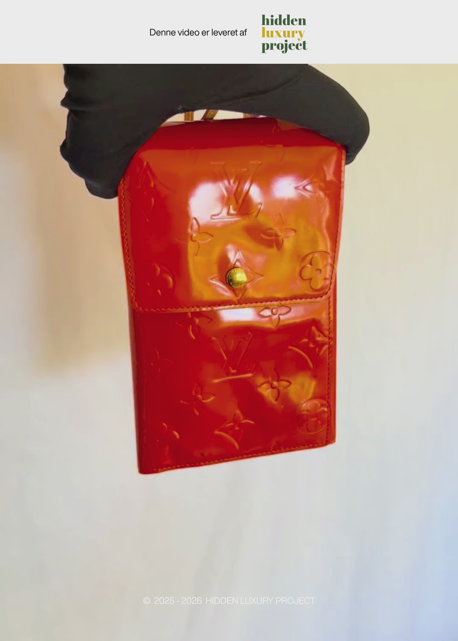 Preloved | Louis Vuitton Monogram Vernis Walker Pochette Crossbody Pung i Orange Patent Læder