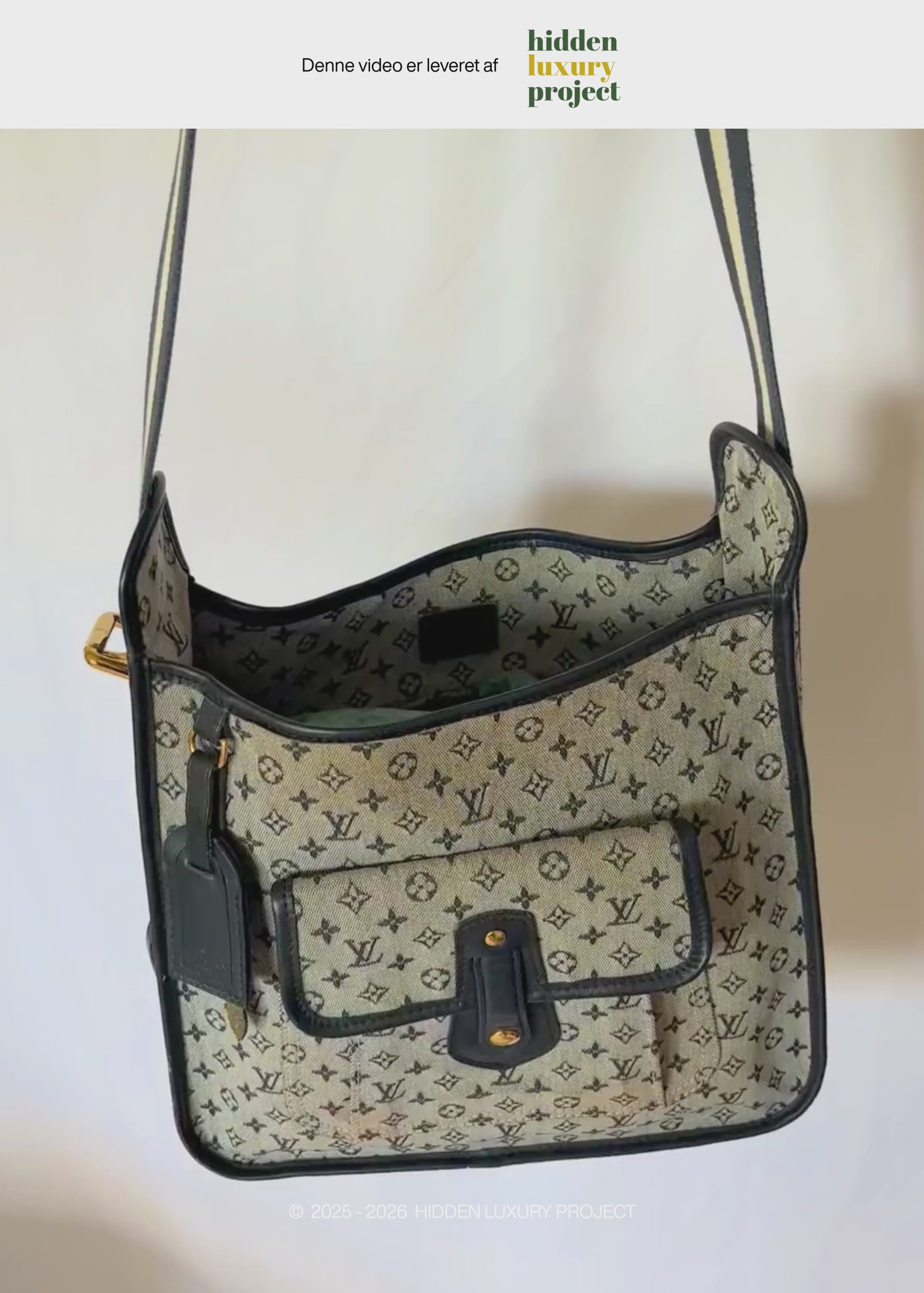Preloved | Louis Vuitton Monogram Mini Run Buzas Crossbody i Grå Blå Canvas