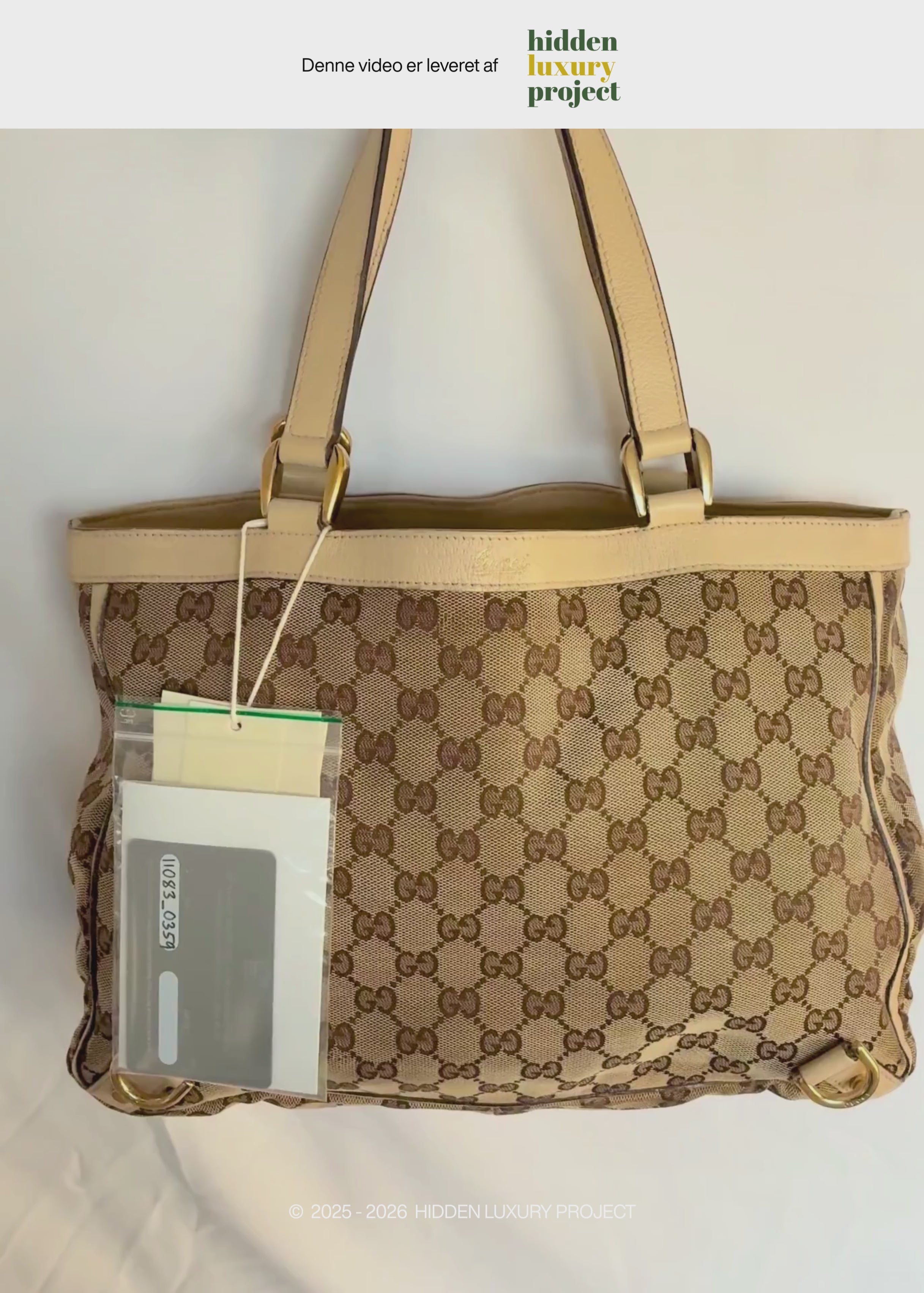 Preloved | Gucci GG Monogram Totebag Abbey med Hvid Læder