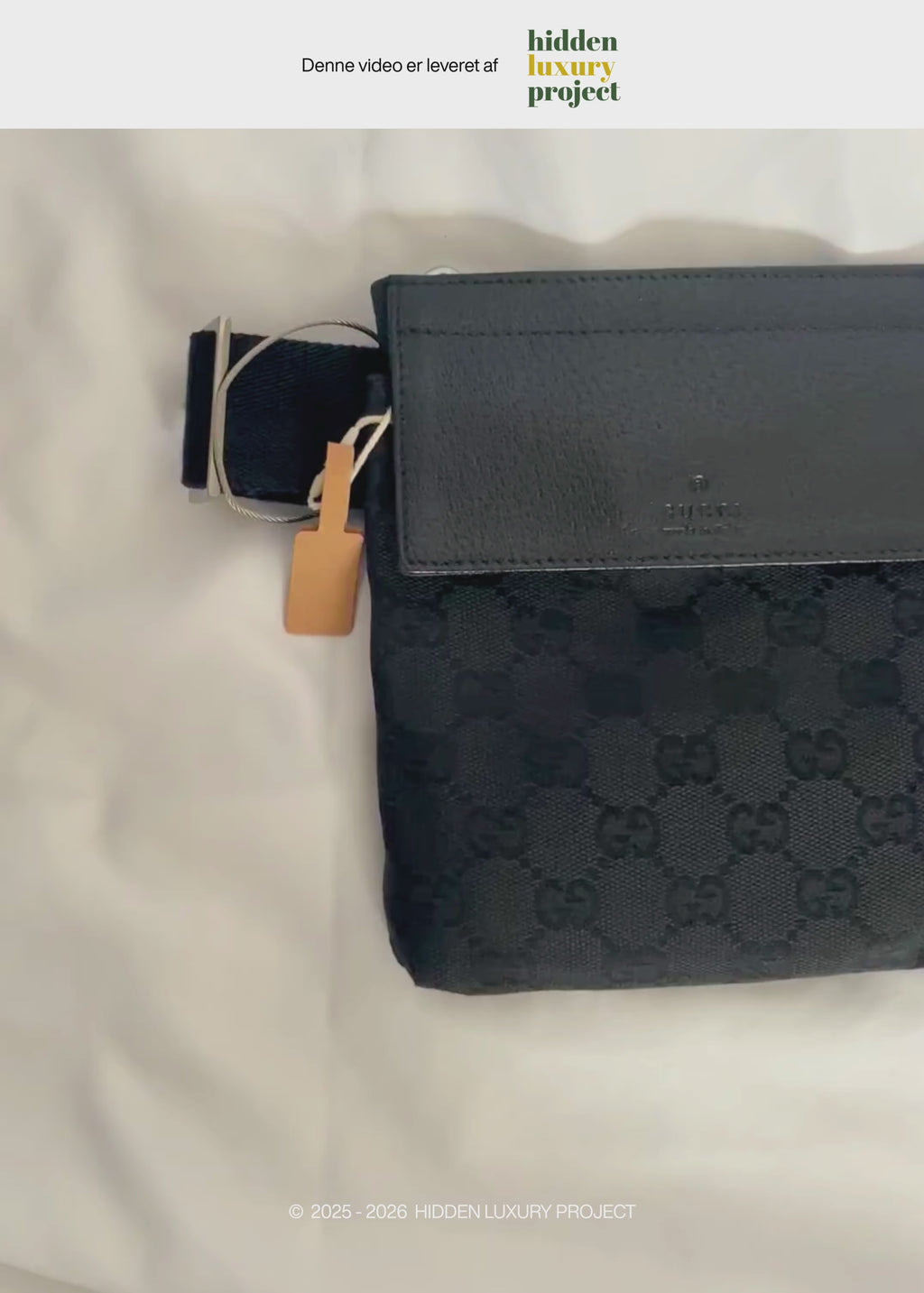 Preloved | Gucci Monogram Bæltetaske i GG Canvas med Sort Læder