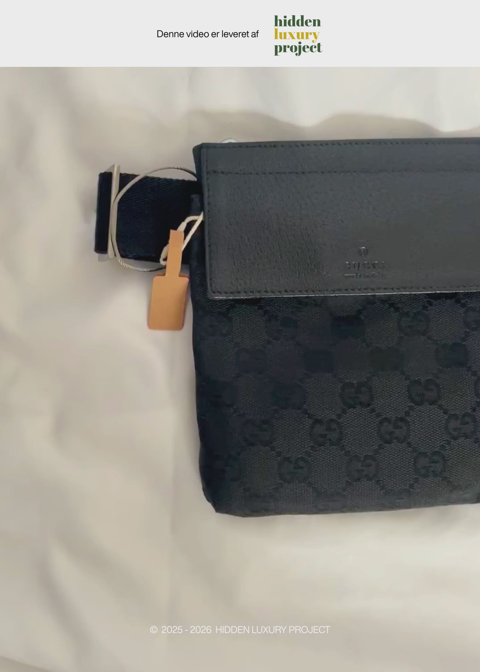 Preloved | Gucci Monogram Bæltetaske i GG Canvas med Sort Læder