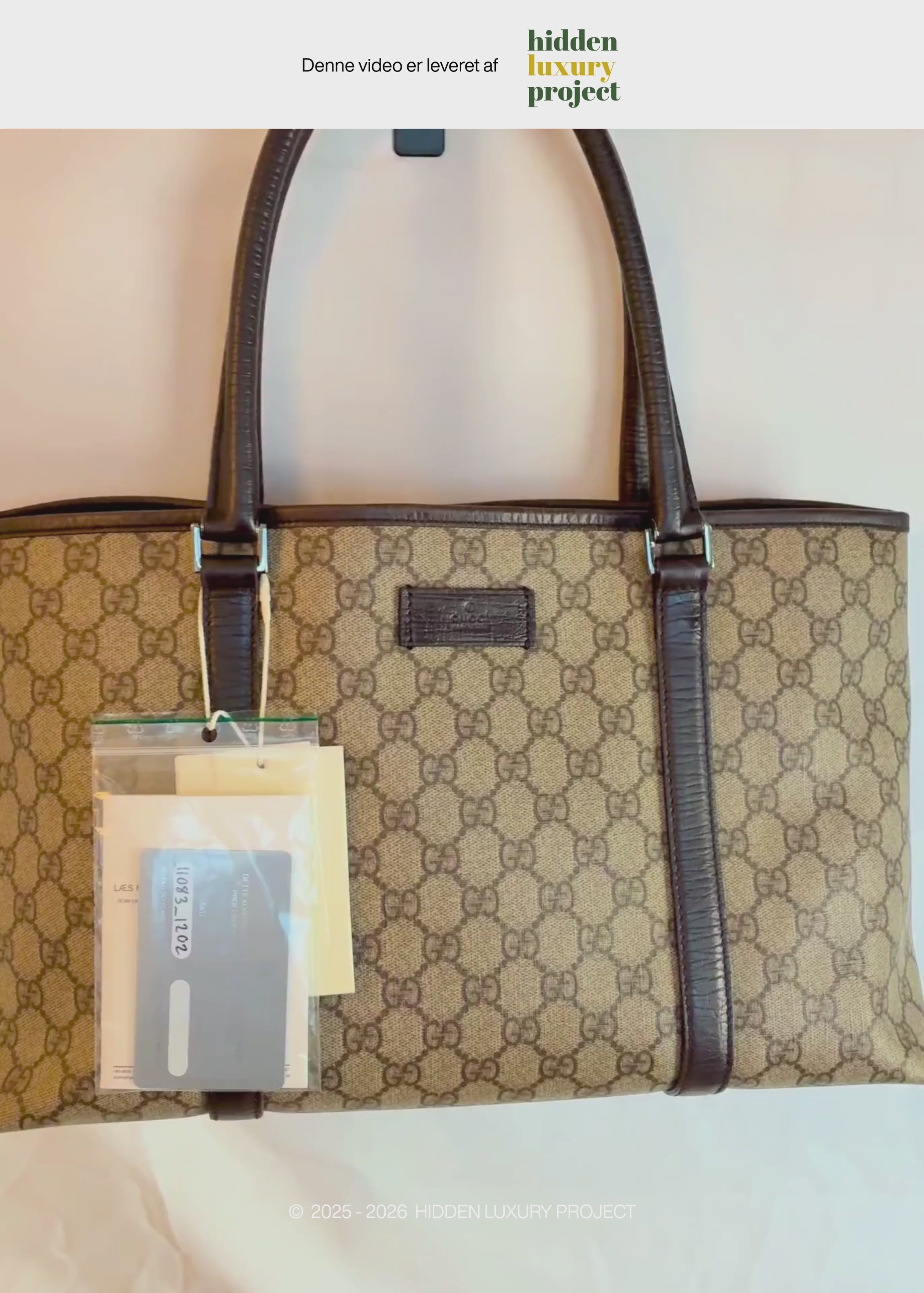 Preloved | Gucci GG Monogram Totebag med Brun Læder