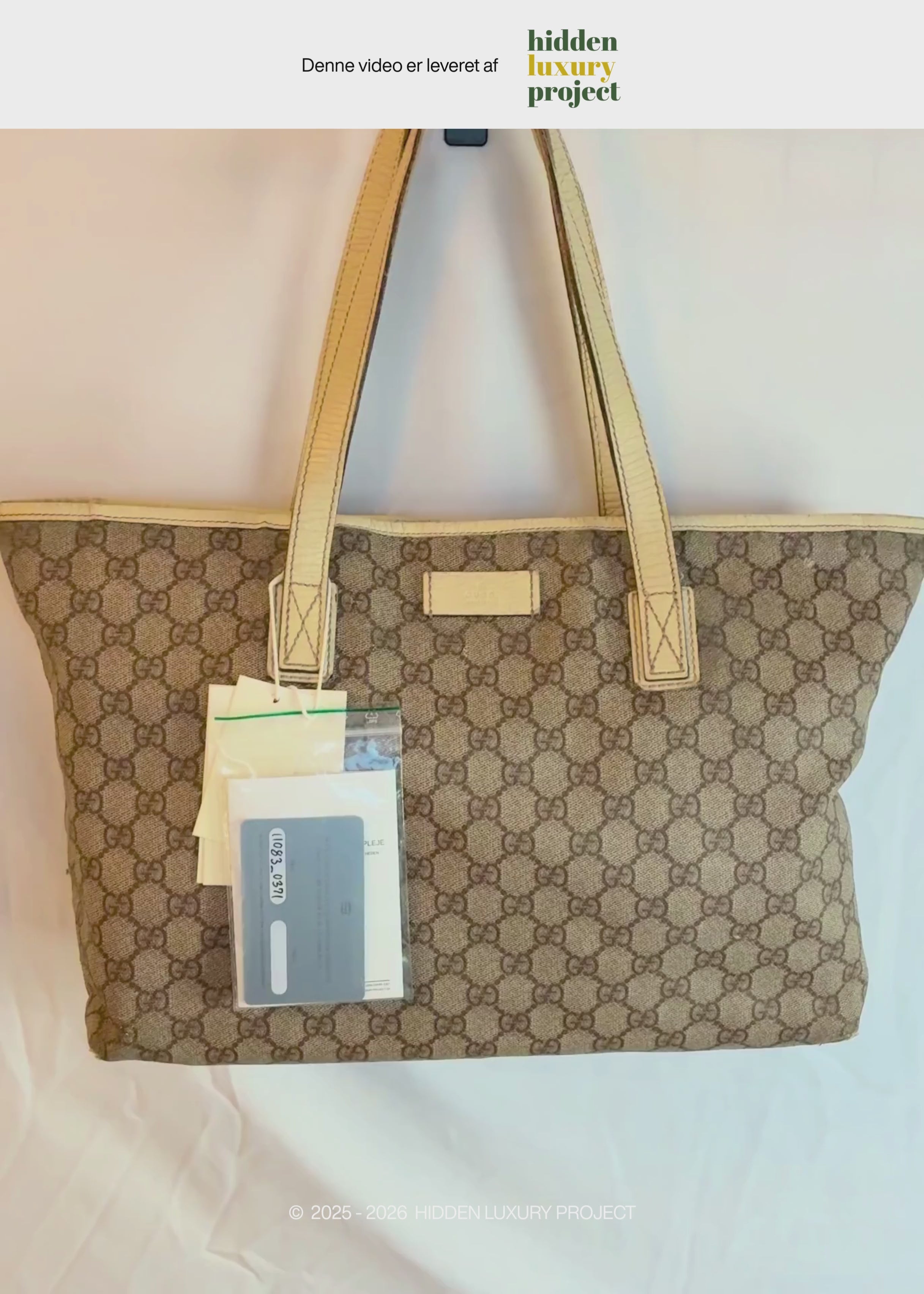 Preloved | Gucci GG Monogram Totebag med Hvid Læder