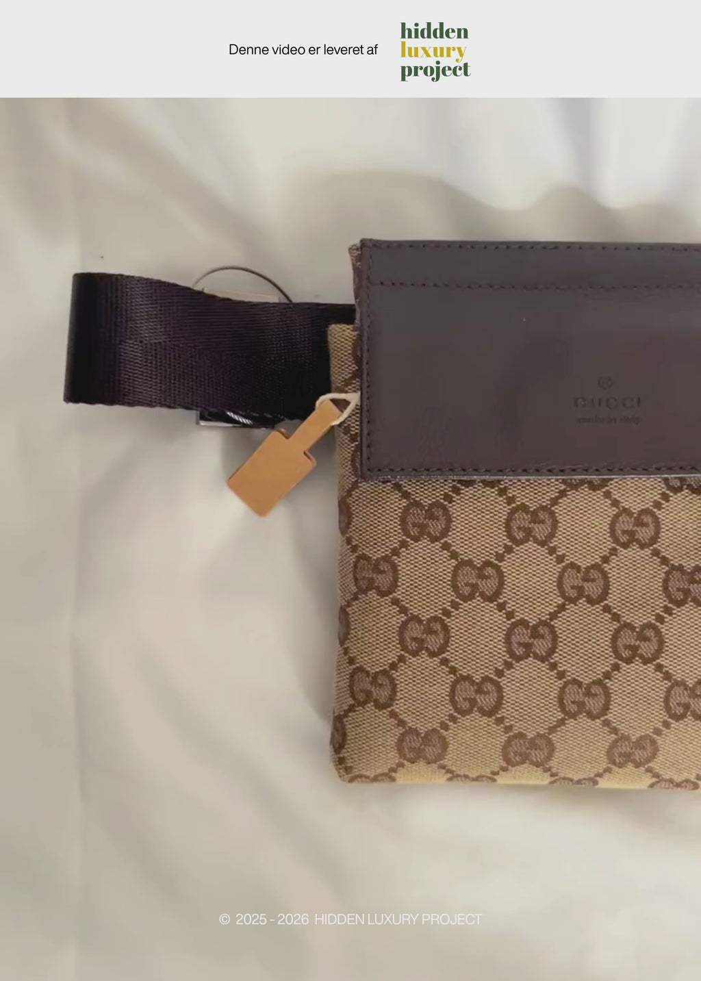Preloved | Gucci Monogram Bæltetaske i GG Canvas med Brun Læder