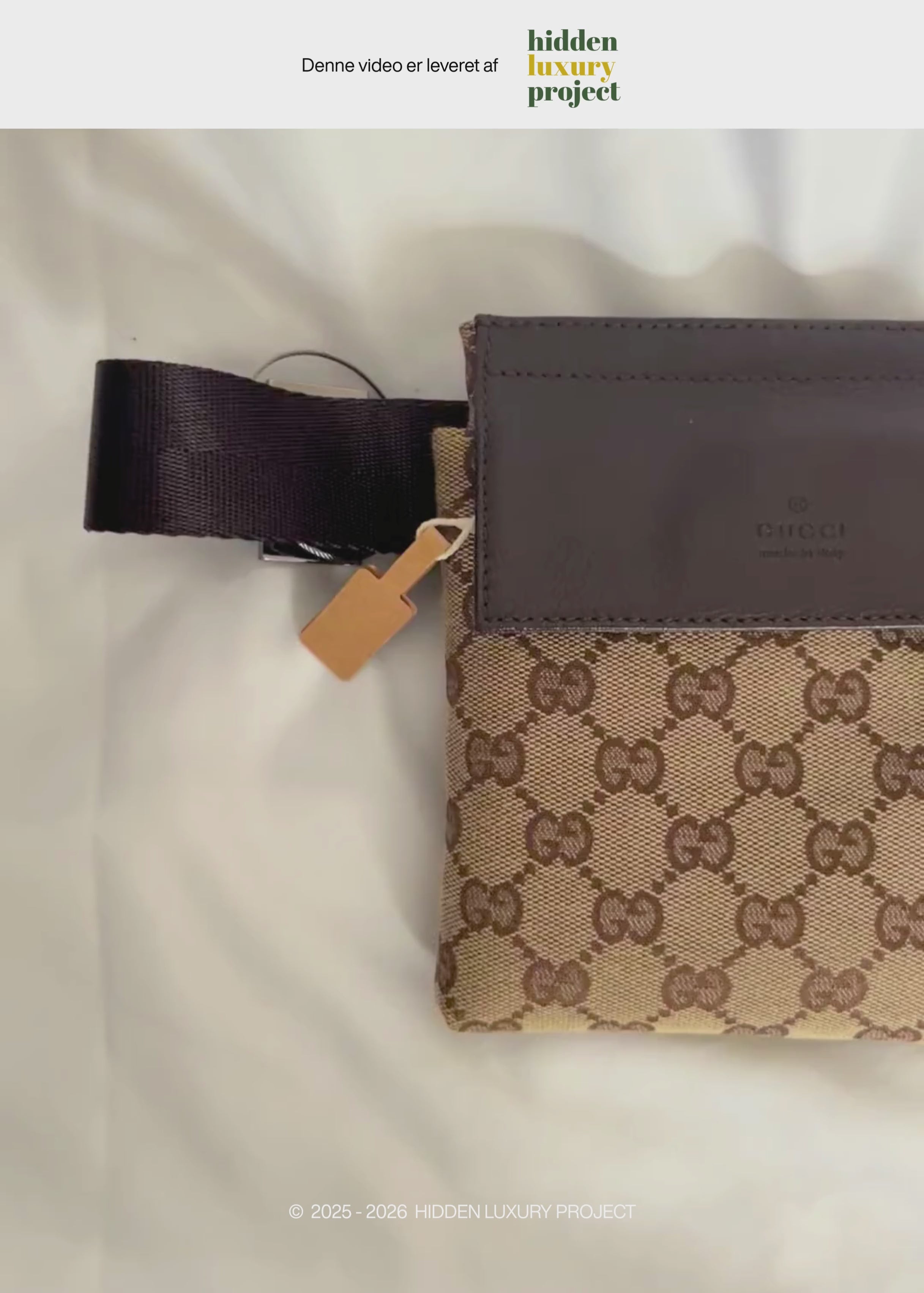 Preloved | Gucci Monogram Bæltetaske i GG Canvas med Brun Læder