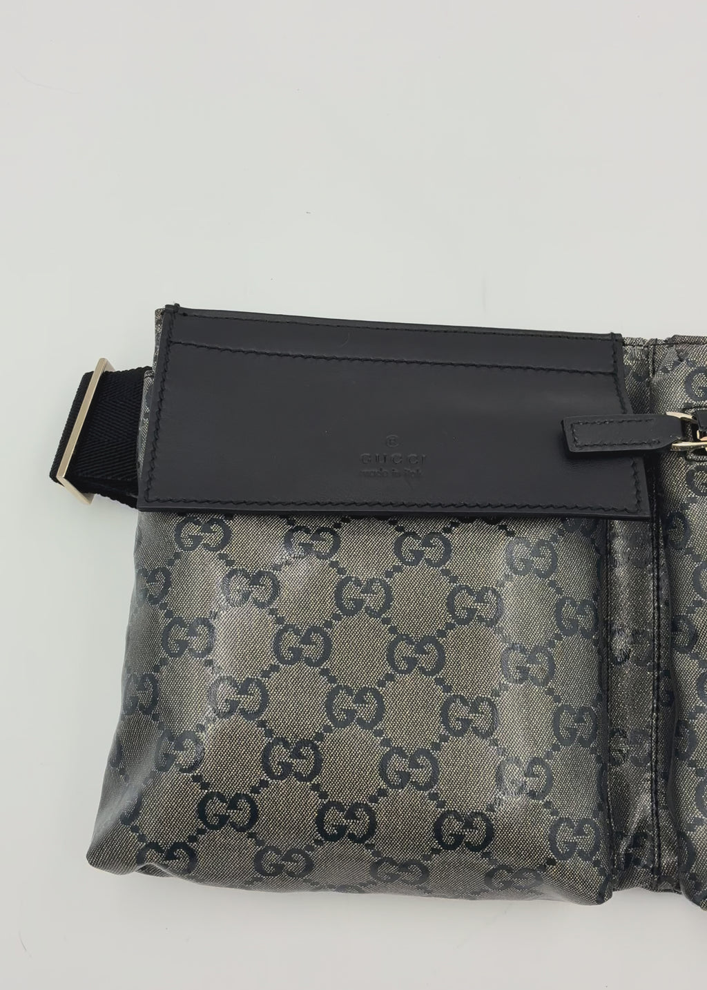 Preloved | Gucci GG Supreme Monogram Bæltetaske i Sølv Grå Canvas