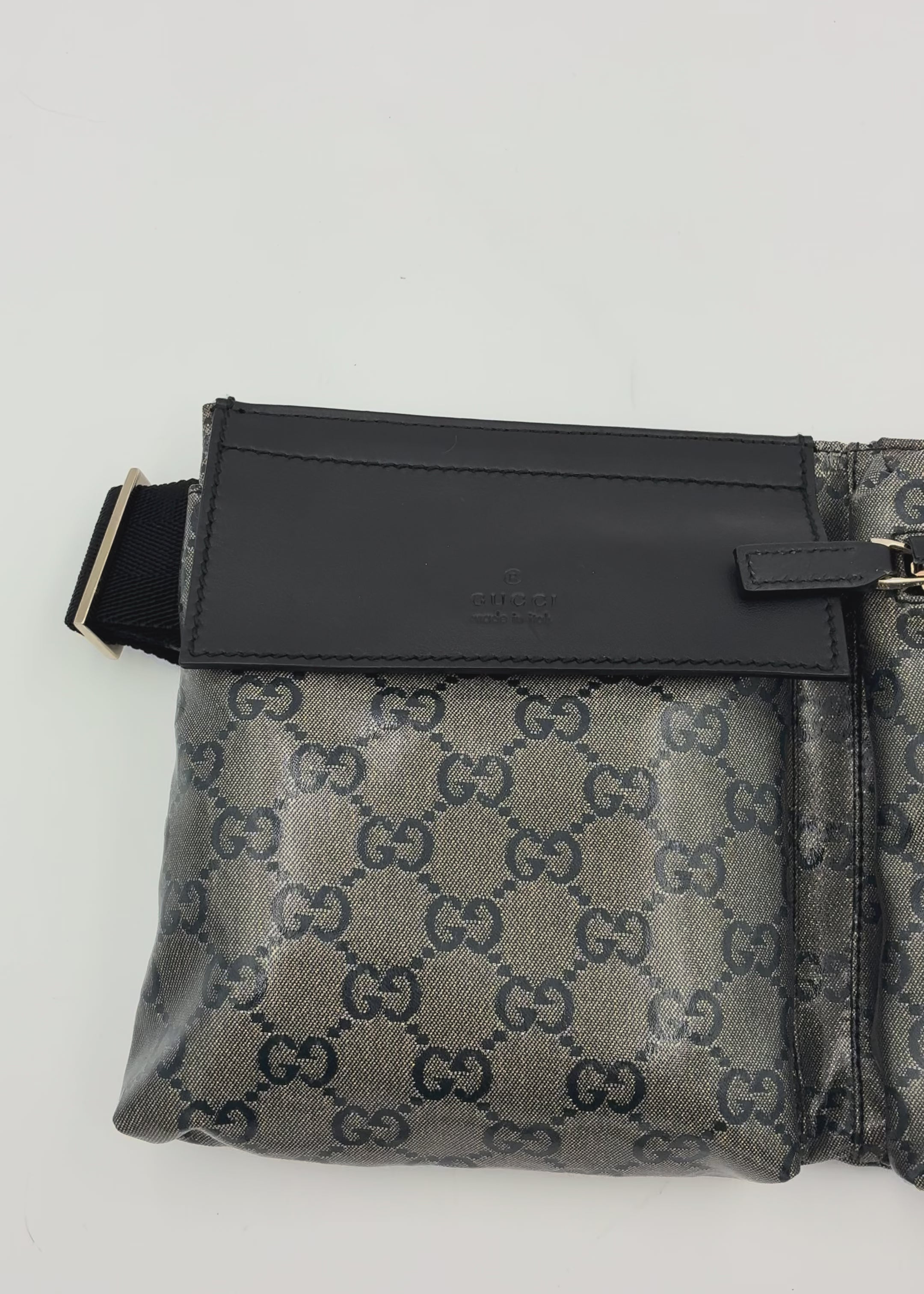 Preloved | Gucci GG Supreme Monogram Bæltetaske i Sølv Grå Canvas