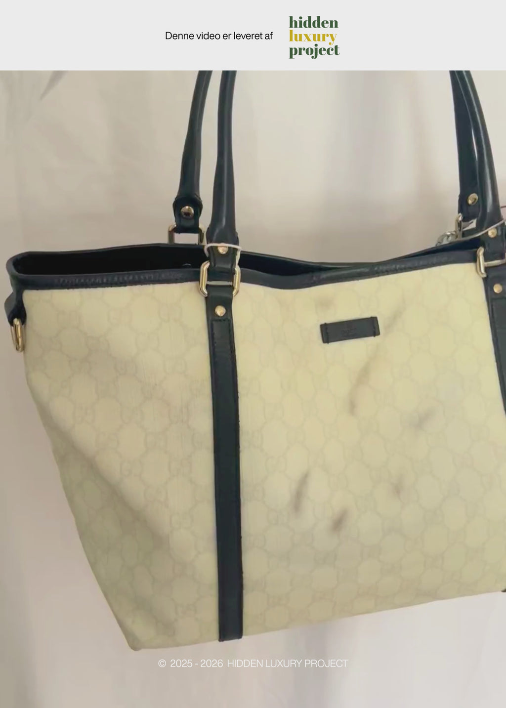 Preloved | Gucci Monogram Totebag i GG Supreme Hvid