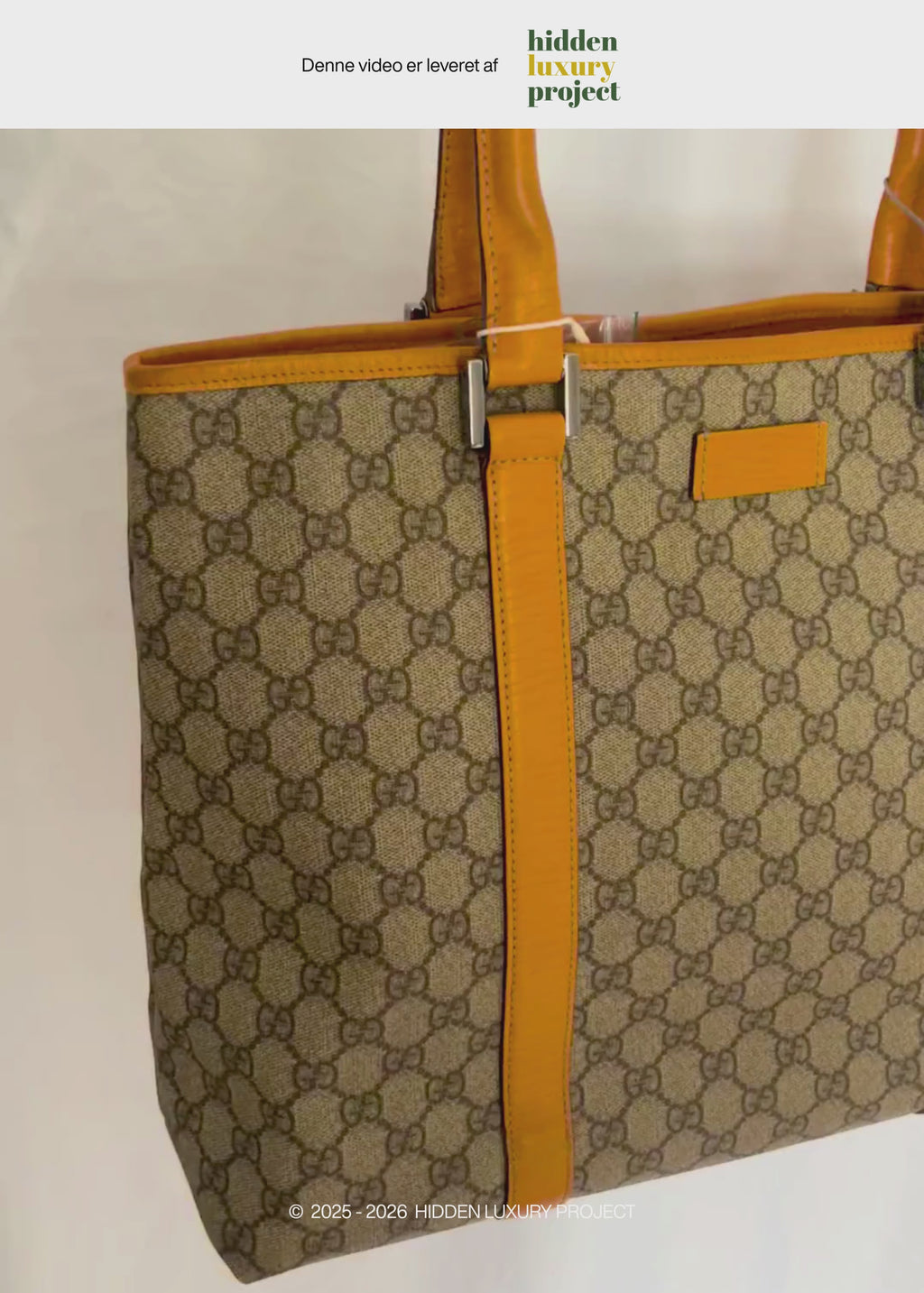 Preloved | Gucci Monogram Joy Totebag i GG Supreme i Orange Læder