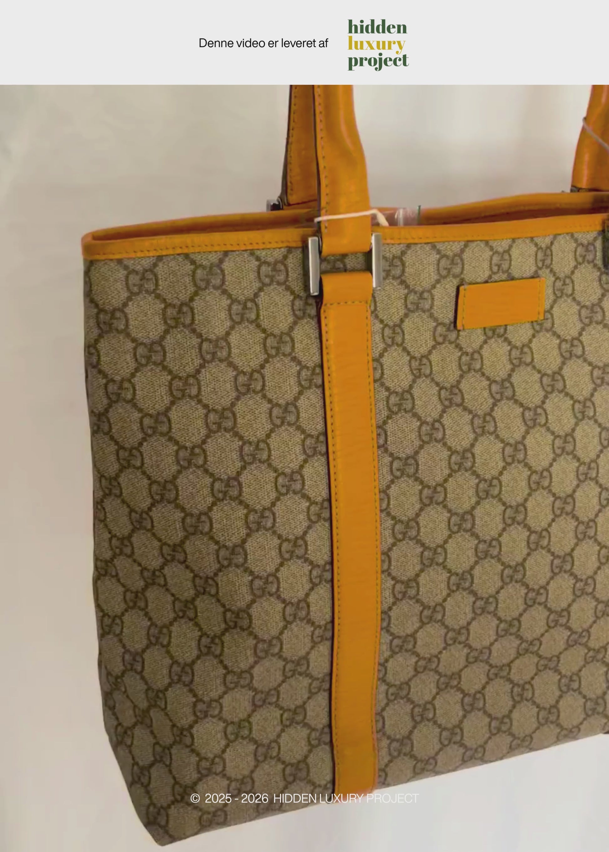 Preloved | Gucci Monogram Joy Totebag i GG Supreme i Orange Læder