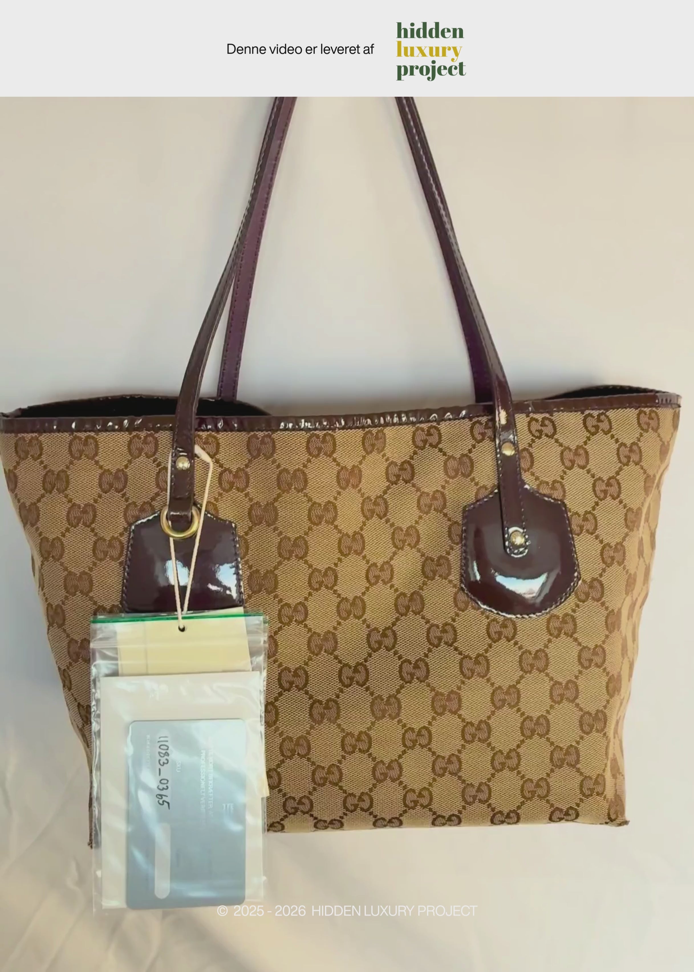 Preloved | Gucci GG Monogram Totebag med Sort PVC Læder