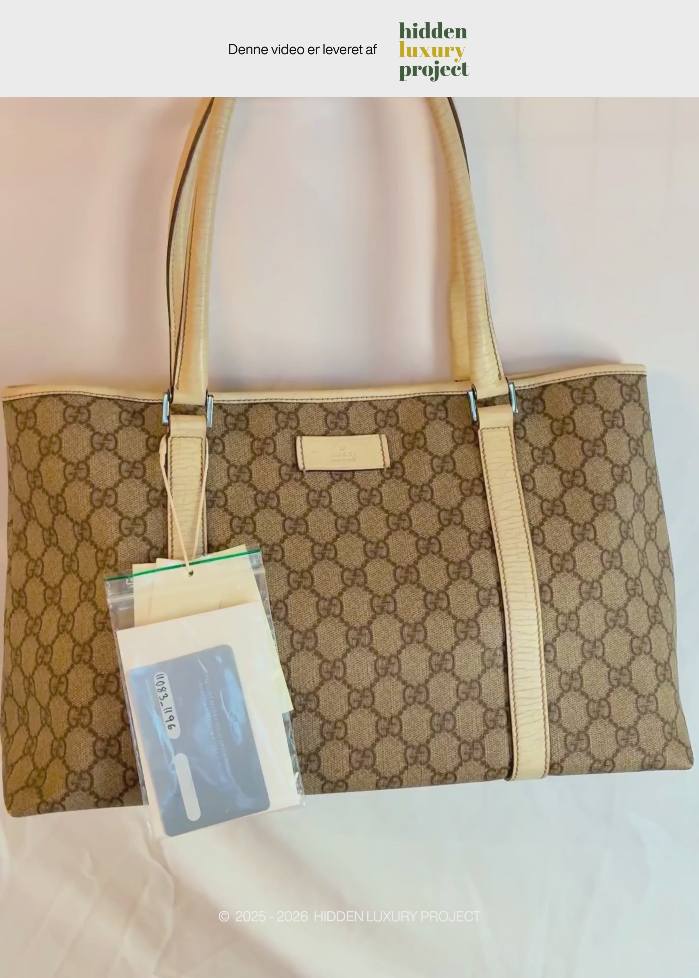 Preloved | Gucci GG Monogram Totebag med Hvid Læder