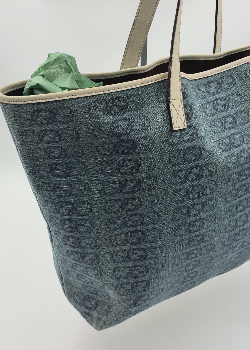 Preloved | Gucci Interlocking Monogram Totebag i Denim Canvas