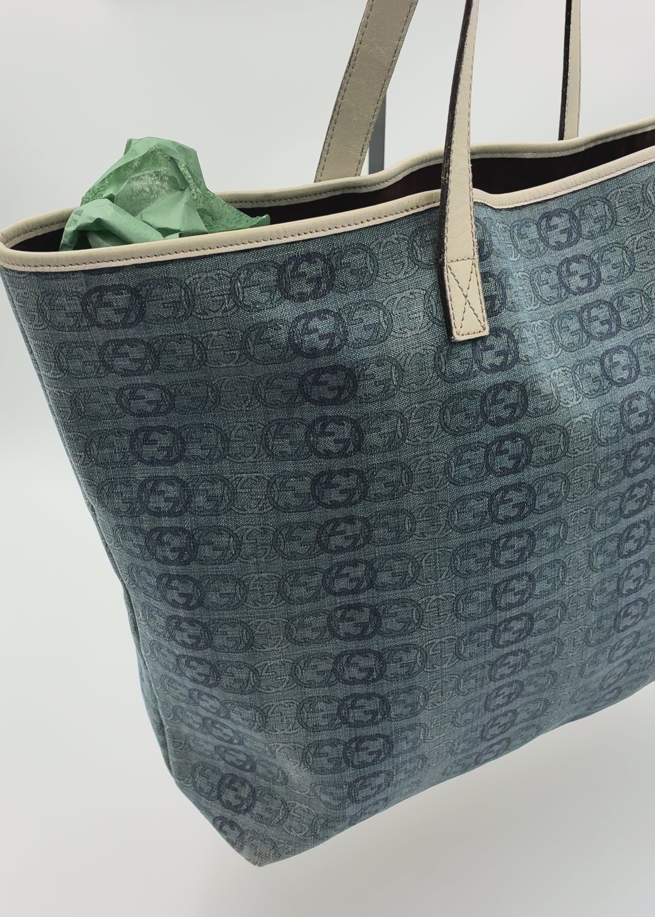 Preloved | Gucci Interlocking Monogram Totebag i Denim Canvas